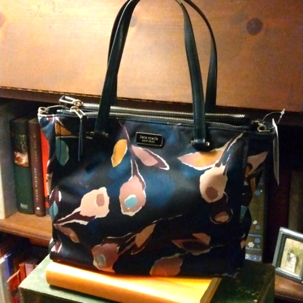 Kate Spade paper roses small tote bag